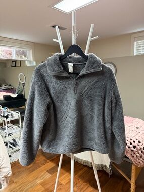 H&M Gray Plush Quarter-Zip